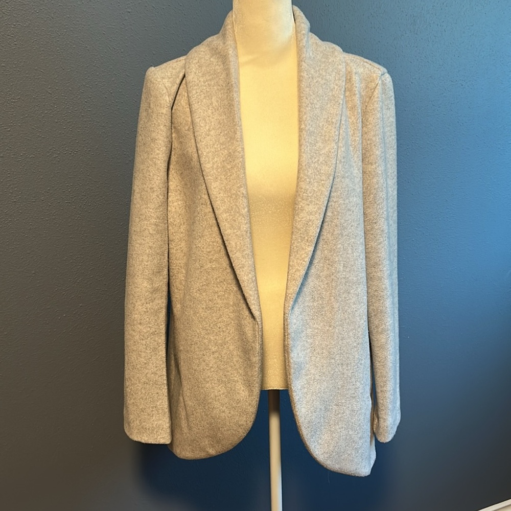 BB Dakota by Steve Madden Gray Fleece Blazer/Sweater